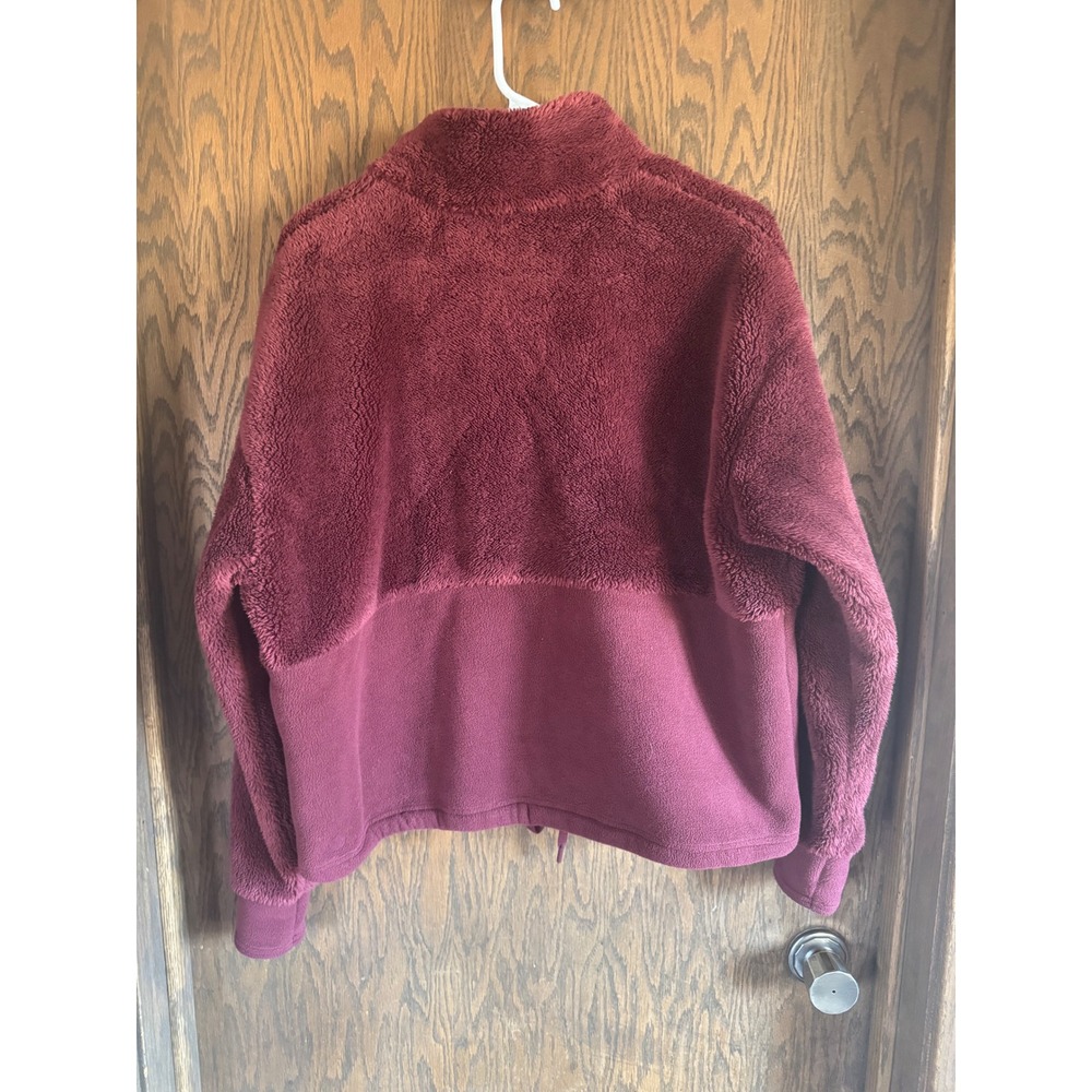 All in Motion Womens Sherpa‎ Fleece Pullover Snap Neck Maroon Burgundy Large - Picture 2 of 3